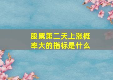 股票第二天上涨概率大的指标是什么