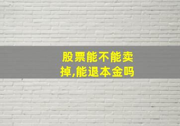 股票能不能卖掉,能退本金吗