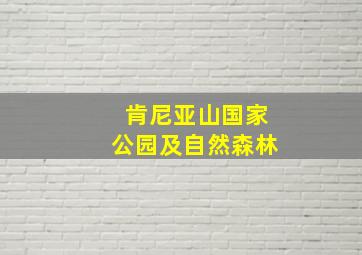 肯尼亚山国家公园及自然森林