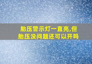 胎压警示灯一直亮,但胎压没问题还可以开吗