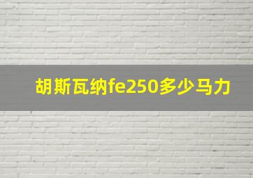 胡斯瓦纳fe250多少马力