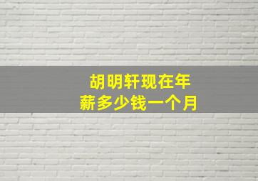 胡明轩现在年薪多少钱一个月