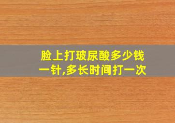 脸上打玻尿酸多少钱一针,多长时间打一次