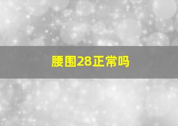 腰围28正常吗