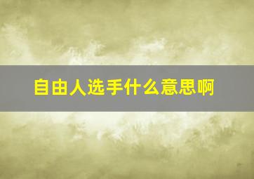 自由人选手什么意思啊