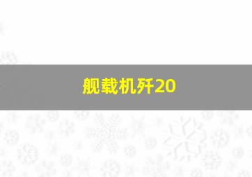 舰载机歼20