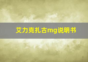 艾力克扎古mg说明书