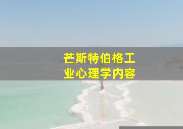 芒斯特伯格工业心理学内容