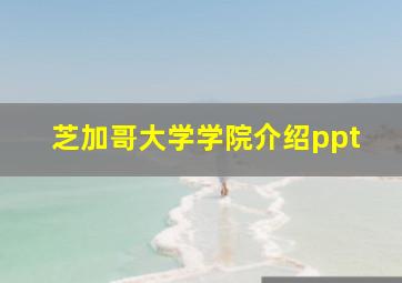 芝加哥大学学院介绍ppt