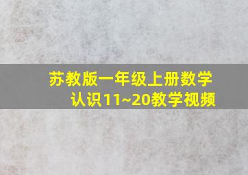 苏教版一年级上册数学认识11~20教学视频