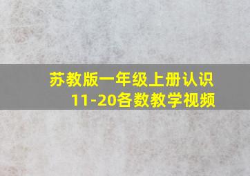 苏教版一年级上册认识11-20各数教学视频