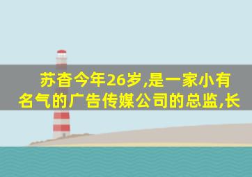 苏杳今年26岁,是一家小有名气的广告传媒公司的总监,长