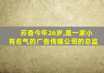 苏杳今年26岁,是一家小有名气的广告传媒公司的总监