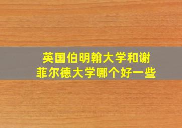 英国伯明翰大学和谢菲尔德大学哪个好一些