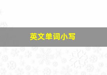 英文单词小写