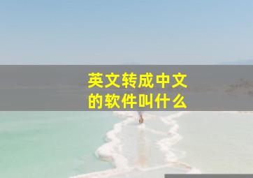 英文转成中文的软件叫什么