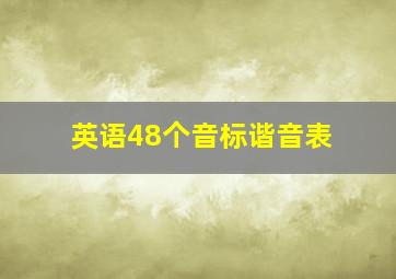 英语48个音标谐音表