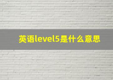 英语level5是什么意思