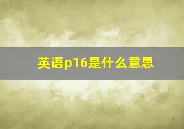 英语p16是什么意思