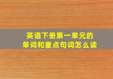 英语下册第一单元的单词和重点句词怎么读