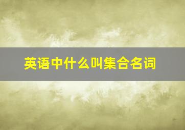 英语中什么叫集合名词