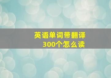 英语单词带翻译300个怎么读