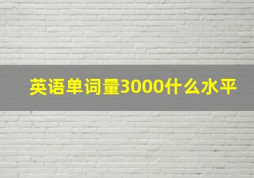 英语单词量3000什么水平