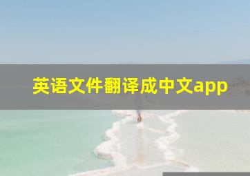 英语文件翻译成中文app