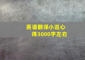 英语翻译小说心得3000字左右