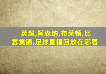 英超,阿森纳,布莱顿,比赛集锦,足球直播回放在哪看