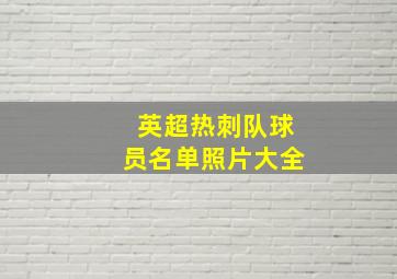 英超热刺队球员名单照片大全