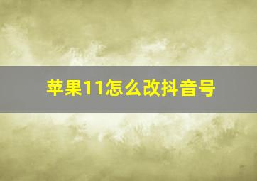 苹果11怎么改抖音号