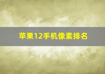 苹果12手机像素排名