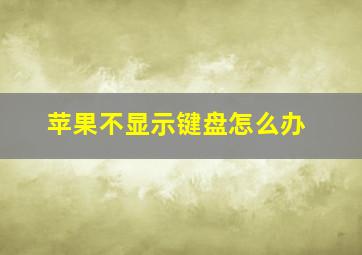 苹果不显示键盘怎么办