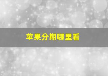 苹果分期哪里看