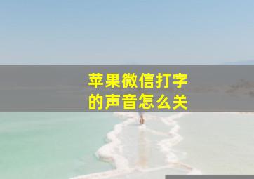 苹果微信打字的声音怎么关