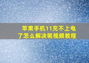 苹果手机11充不上电了怎么解决呢视频教程