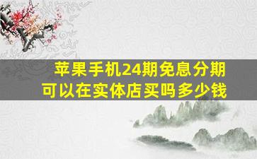 苹果手机24期免息分期可以在实体店买吗多少钱