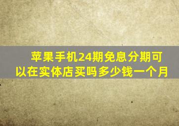 苹果手机24期免息分期可以在实体店买吗多少钱一个月