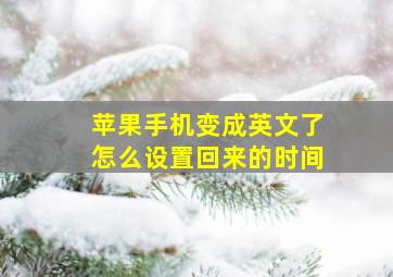 苹果手机变成英文了怎么设置回来的时间