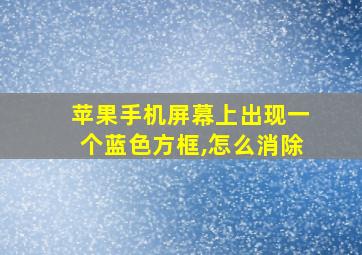 苹果手机屏幕上出现一个蓝色方框,怎么消除