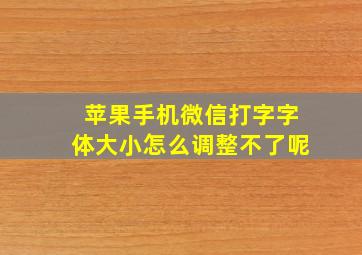 苹果手机微信打字字体大小怎么调整不了呢