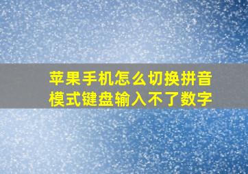 苹果手机怎么切换拼音模式键盘输入不了数字