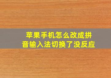 苹果手机怎么改成拼音输入法切换了没反应