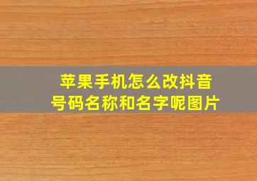 苹果手机怎么改抖音号码名称和名字呢图片