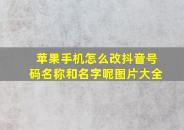 苹果手机怎么改抖音号码名称和名字呢图片大全