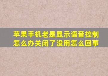 苹果手机老是显示语音控制怎么办关闭了没用怎么回事