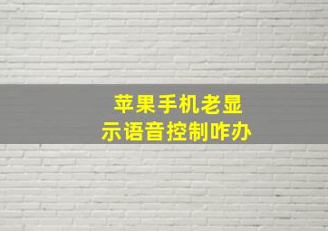 苹果手机老显示语音控制咋办