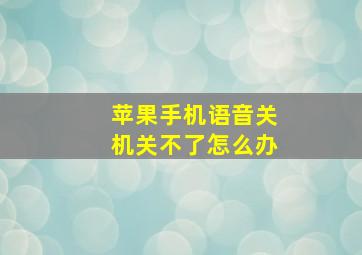 苹果手机语音关机关不了怎么办