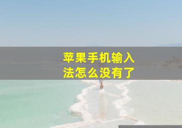 苹果手机输入法怎么没有了